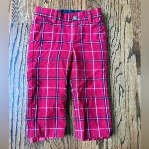 Janie and Jack Formal Red & White Plaid Boy Bottoms - 18 - 24 months